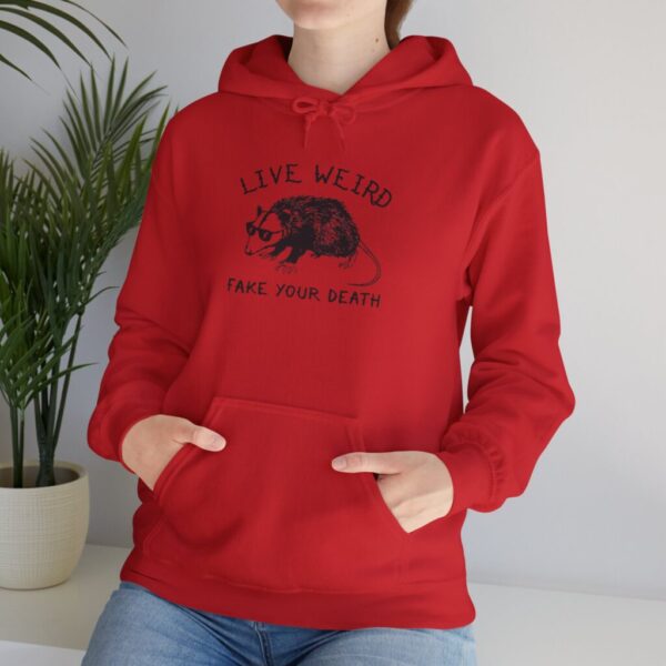 Live Weird Fake Your Death Hoodie - Unisex Heavy Blend Sweatshirt - Image 9