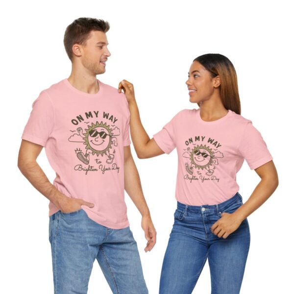 Cheerful Graphic Tee - 'On My Way to Brighten Your Day' - Image 7
