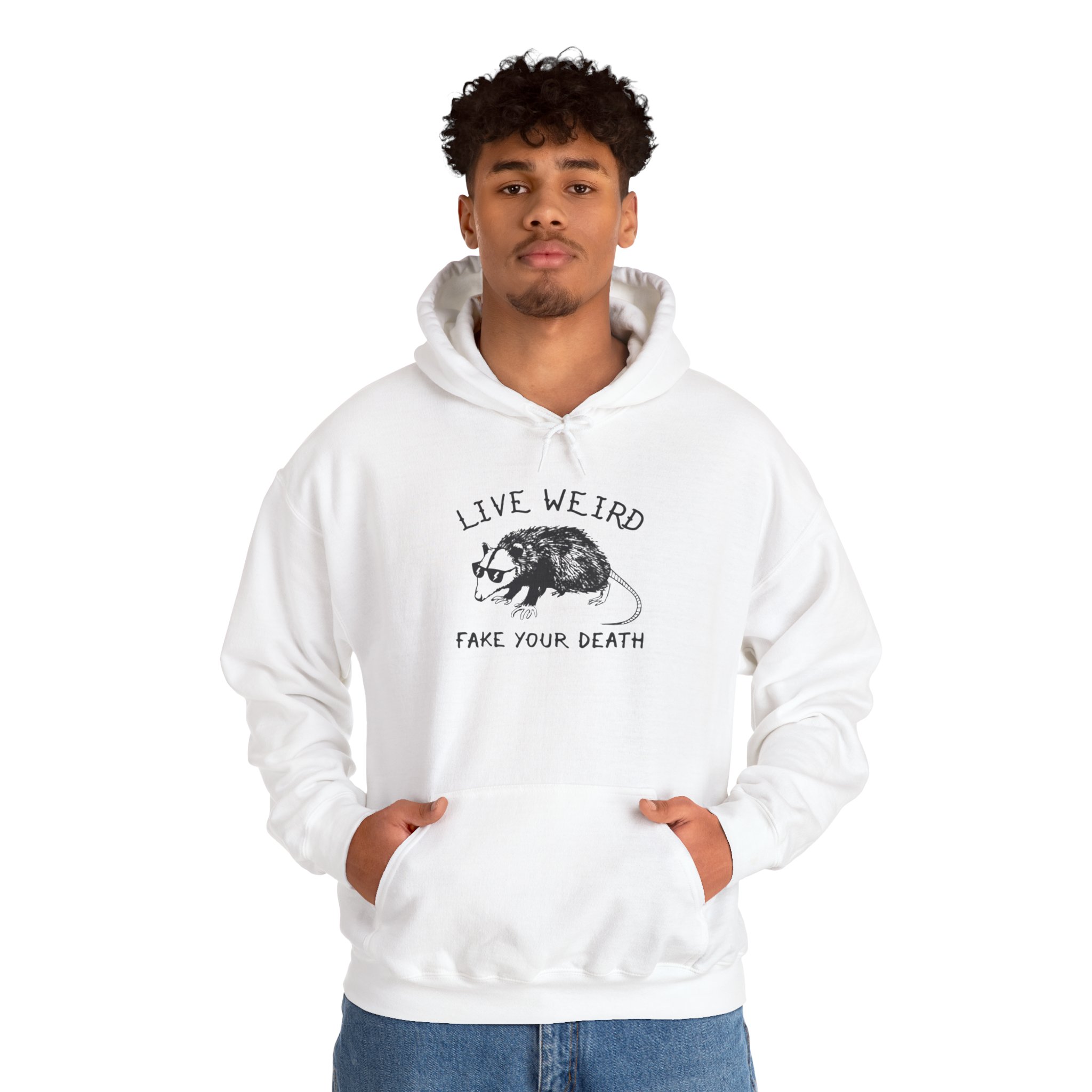 Live Weird Fake Your Death Hoodie - Unisex Heavy Blend Sweatshirt