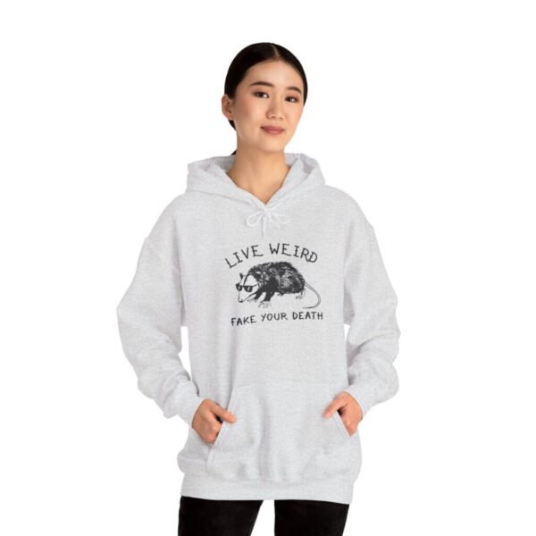 Live Weird Fake Your Death Hoodie - Unisex Heavy Blend Sweatshirt - Image 4